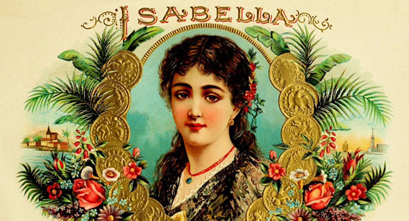 Isabella cigar box label