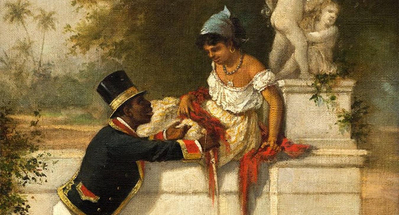 Painting Victor Patricio Landaluce - Una pareja