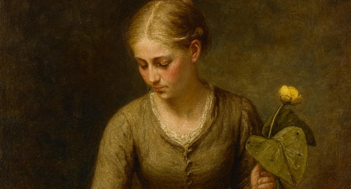 Nordic woman in a pond - ai generated