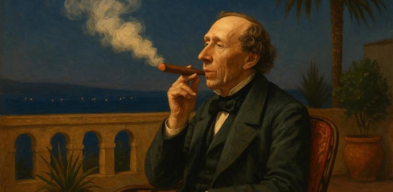 H.C. Andersen i Tanger et ai-generet billede